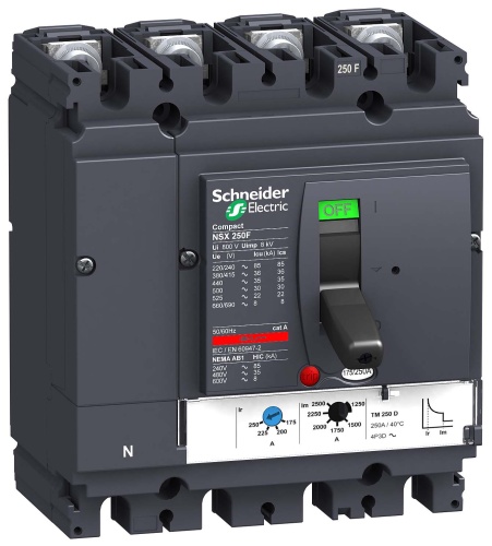 Автоматический выключатель 4П4Т TM250D NSX250F | код. LV431650 | Schneider Electric 